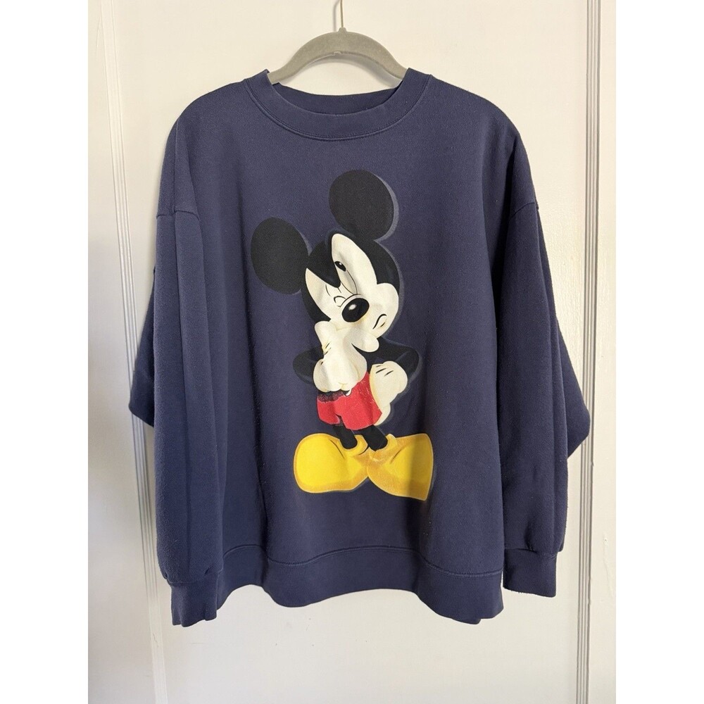 Vintage 90s Disney Mickey Unlimited Jerry Leigh Sweatshirt XL L/XL Navy Blue